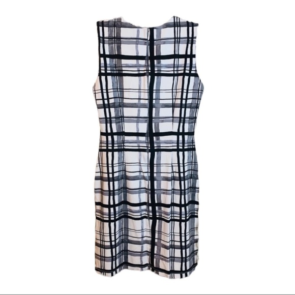 J. McLaughlin Dress NWT Sleeveless Bainbridge Cloth White Black Gray Size Medium - Picture 7 of 11